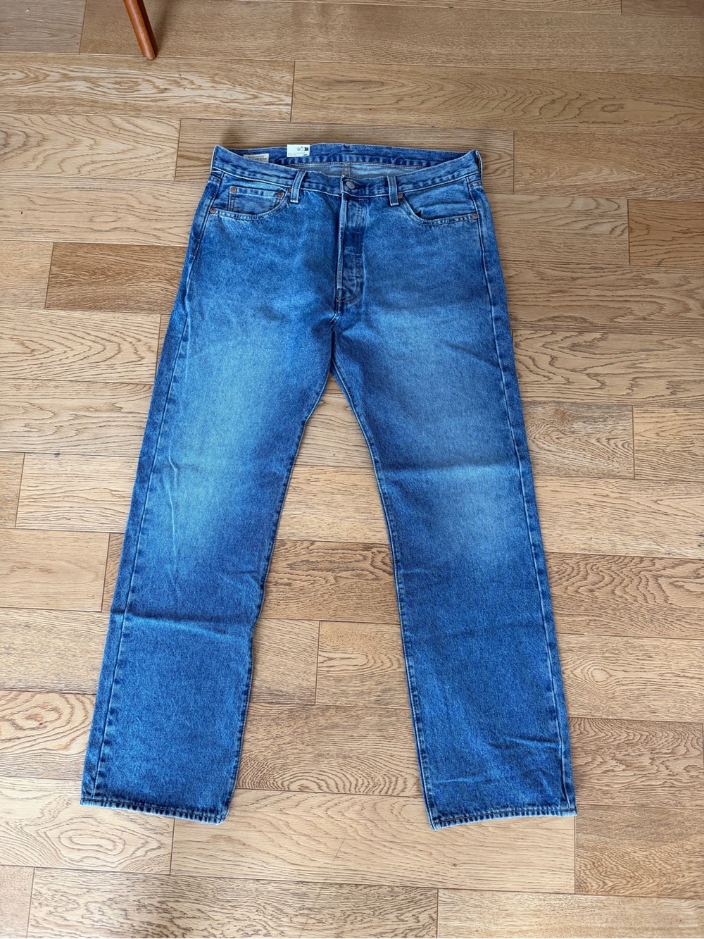 Levi’s Premium 501 Light Wash Straight Fit Vintage Sandblasted Non Stretch 36x32